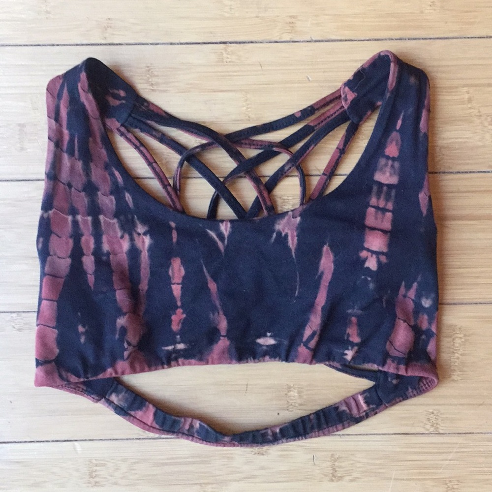 Burning Man Tie dye Stappy Yoga Bra